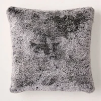 Faux Fur Chinchilla Pillow Cover, 20x20, Slate + Down Alternative Insert