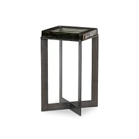 Zelaina 12.5" Cast Glass Side Table, Amber