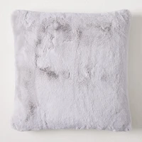 Faux Fur Chinchilla Pillow Cover, 20x20, Slate + Down Alternative Insert