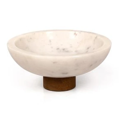 Marble Lira Bowl, Honed White