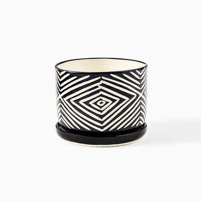 Zulu Planter w/ Plate, White, 4.5in.