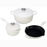 Le Creuset Signature Cookware Set, 5-Piece, White