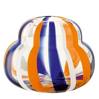 Folk Vase, Blue, Orange and White