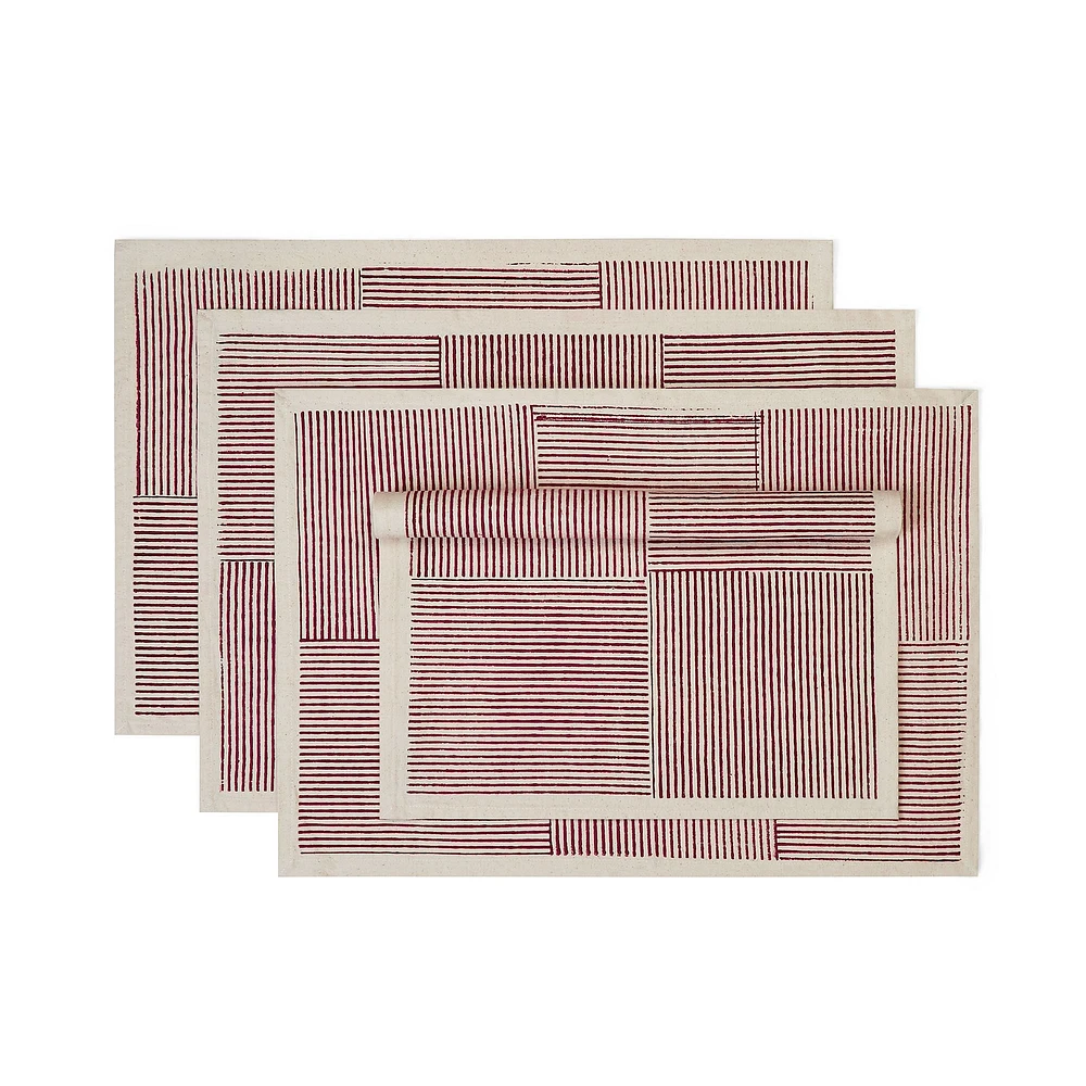 Placemats, Carmine, Set Of 4