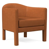 Isabella Fully Upholstered Chair, Saddle Leather, Nut