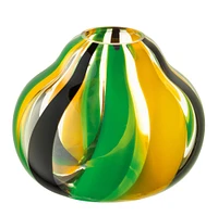 Folk Vase, Blue, Orange and White