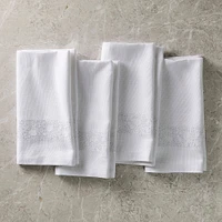 Embroidered Snowfall Napkin, White, Set of 4