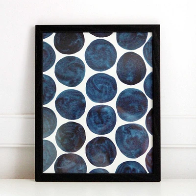 Pauline Stanley Studio Wall Art, Blue Dots, Wood Frame, & White