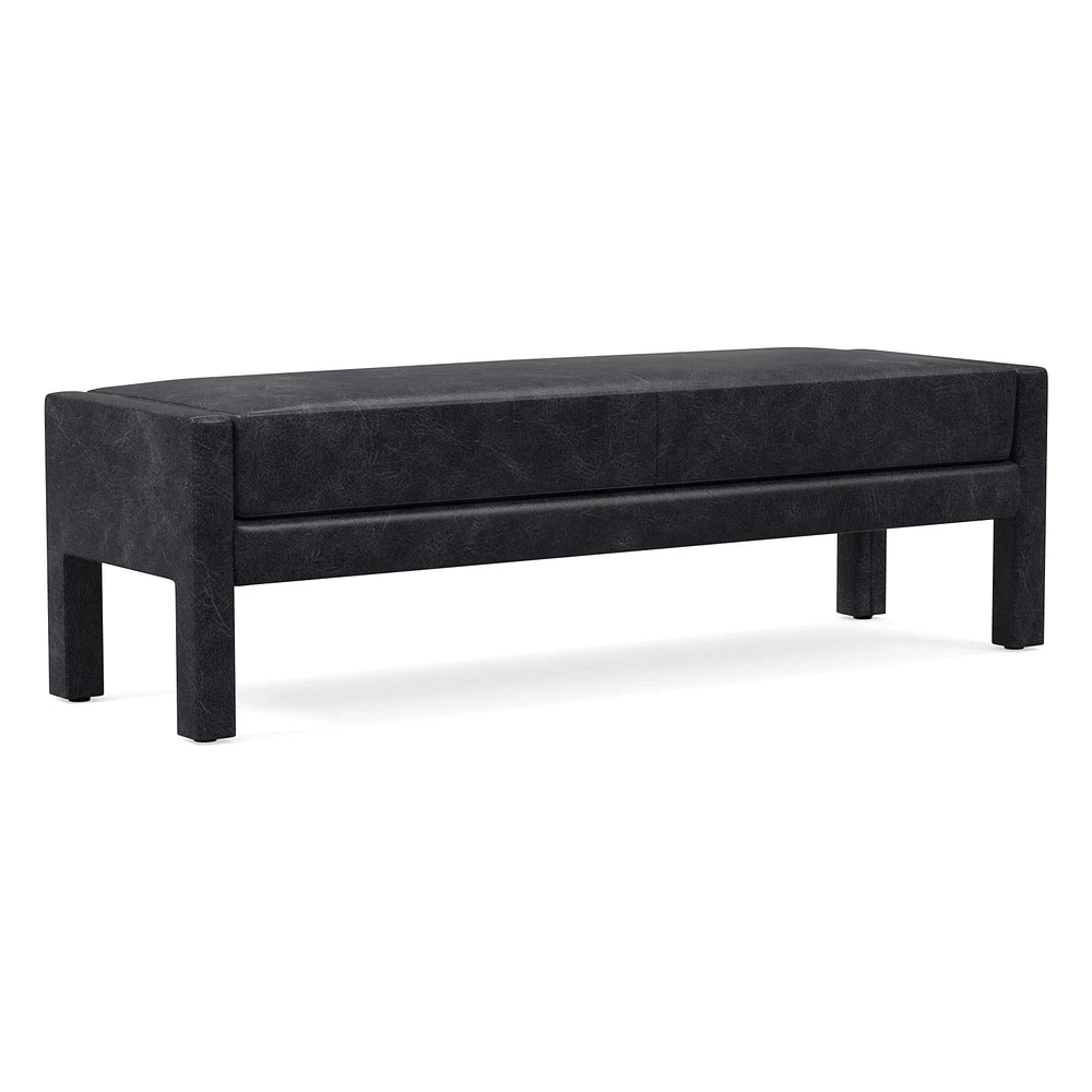Scarlett 58" Bench, Poly, Saddle Leather, Nut