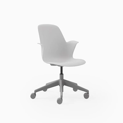 Steelcase Node 5-Star Base High Back Desk Chair, Soft Caster, Sterling Dark Solid Shell, Black