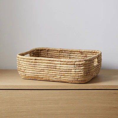 Two-Tone Woven Seagrass, Underbed Baskets, Natural/Black, 15.3"W x 20.3"D 6"H