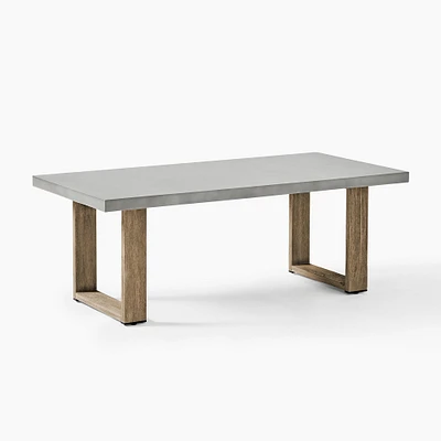 Portside Outdoor Concrete 50.5 Rectangle Coffee Table, Driftwood