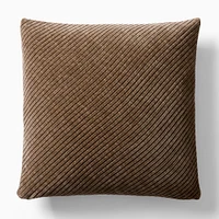 Corded Bias Velvet Pillow Cover, 20"x20", Sand