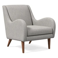Sebastian Chair, Poly , Yarn Dyed Linen Weave, Alabaster, Pecan