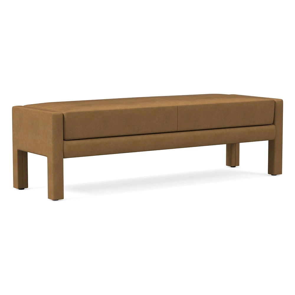 Scarlett 58" Bench, Poly, Saddle Leather, Nut