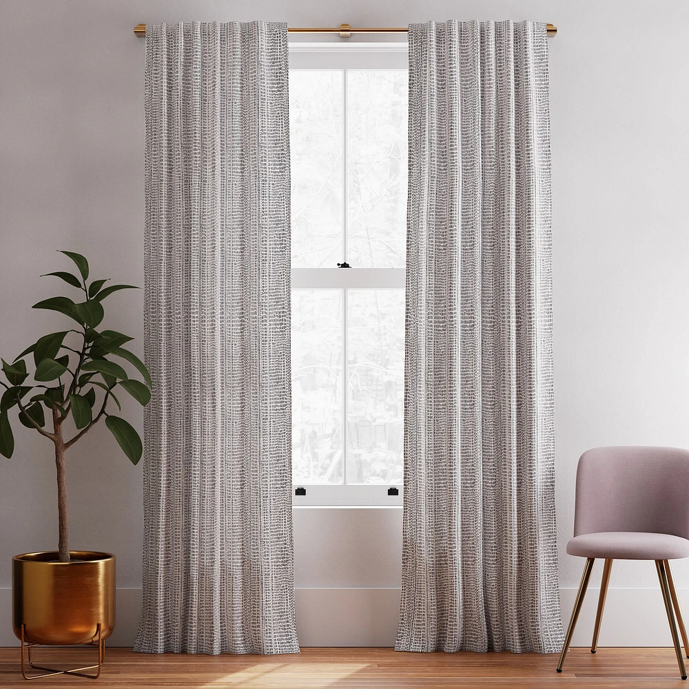 Cotton Canvas Bomu Curtain, Set of 2, Stone Gray, 48"x84"