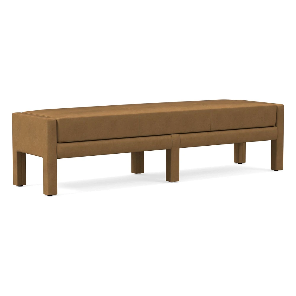 Scarlett 58" Bench, Poly, Saddle Leather, Nut
