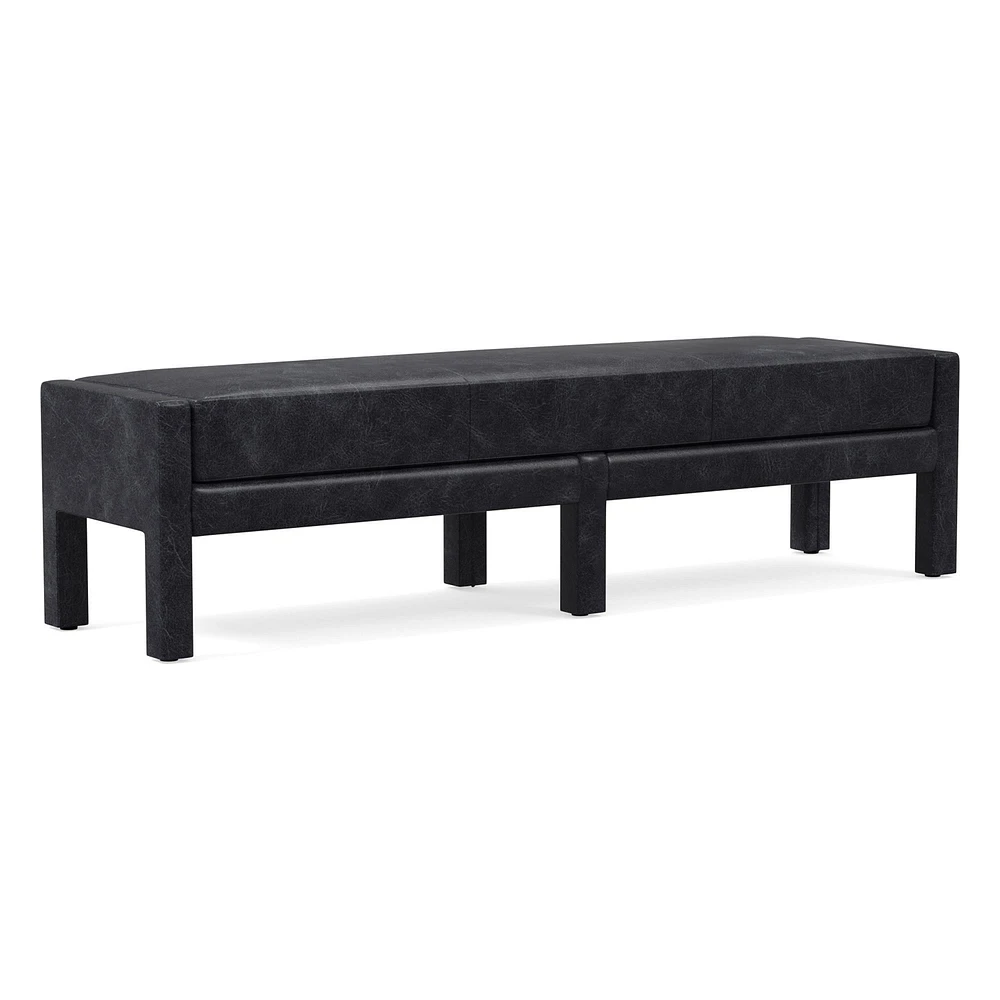 Scarlett 58" Bench, Poly, Saddle Leather, Nut