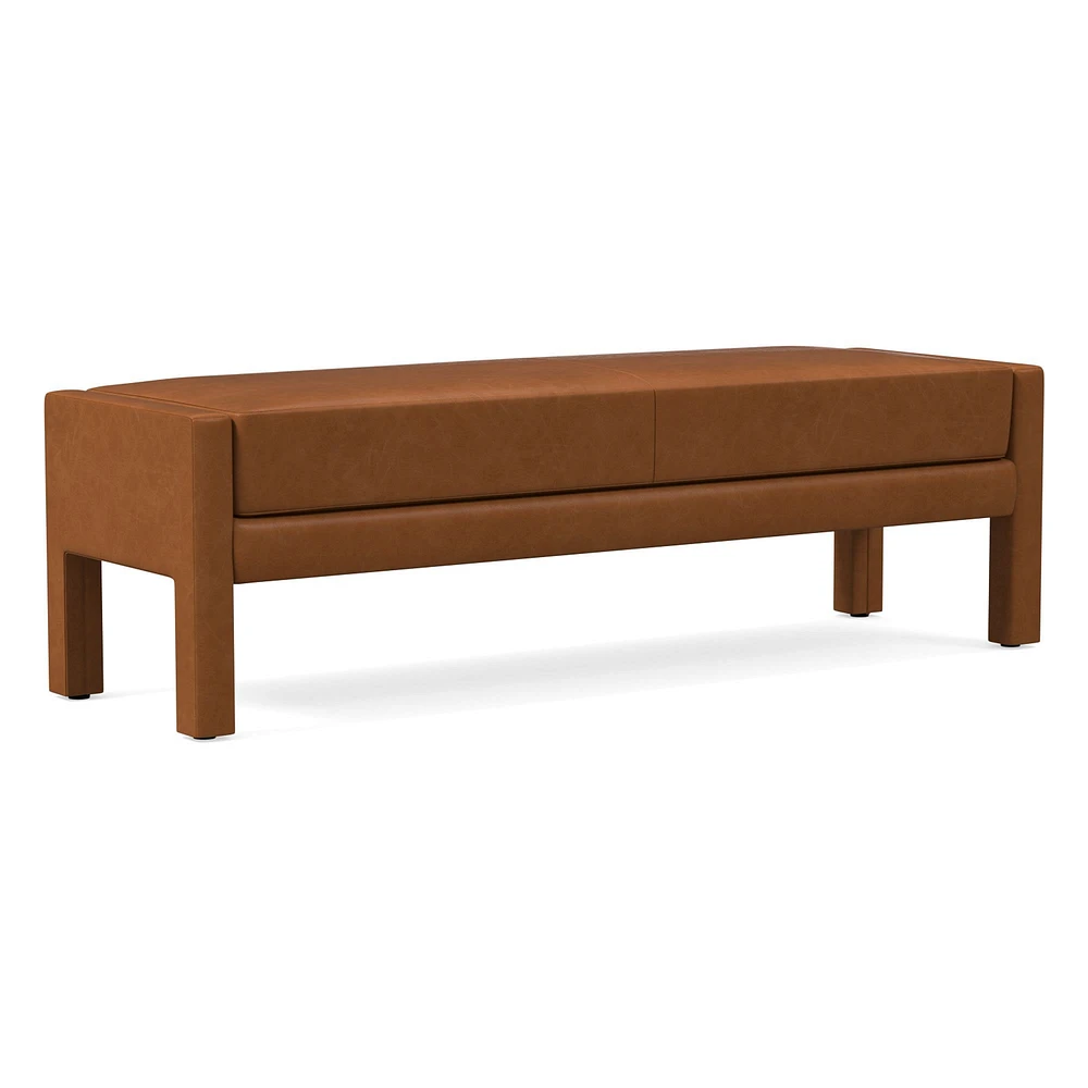 Scarlett 58" Bench, Poly, Saddle Leather, Nut