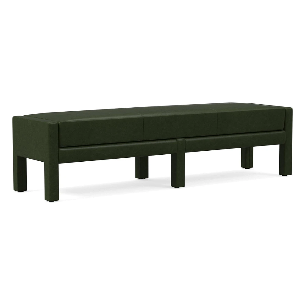 Scarlett 58" Bench, Poly, Saddle Leather, Nut