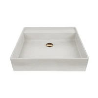 Monterey Square Handmade Vessel Sink, Stone