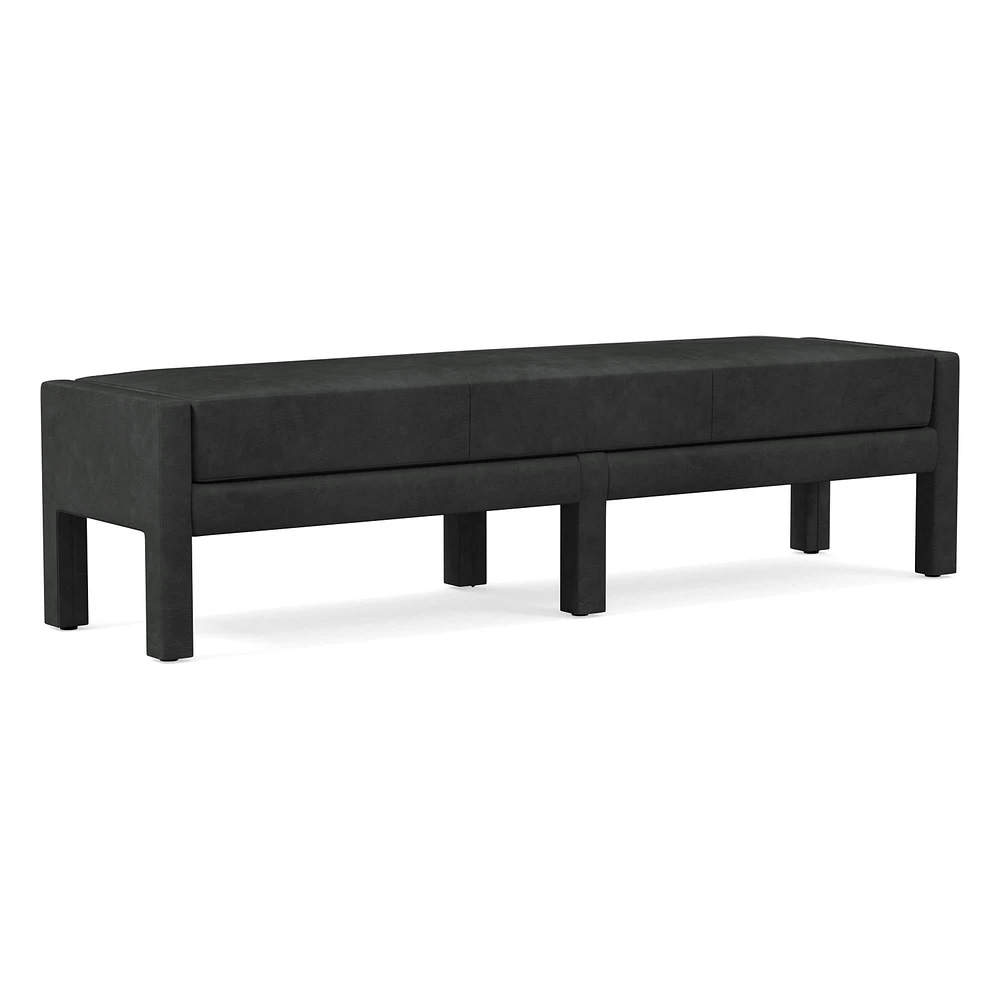 Scarlett 58" Bench, Poly, Saddle Leather, Nut