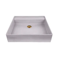 Monterey Square Handmade Vessel Sink, Stone