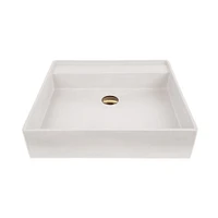 Monterey Square Handmade Vessel Sink, Stone