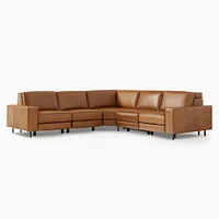 Axel Motion 119" 5-Piece Sectional, Saddle Leather, Nut, Dark Bronze