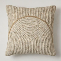 Outdoor Woven Arches Pillow, 20"x20", Natural