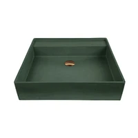 Monterey Square Handmade Vessel Sink, Stone