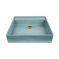 Monterey Square Handmade Vessel Sink, Stone