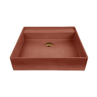 Monterey Square Handmade Vessel Sink, Stone