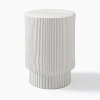 Fluted Ceramic 13" Indoor/Outdoor Side Table