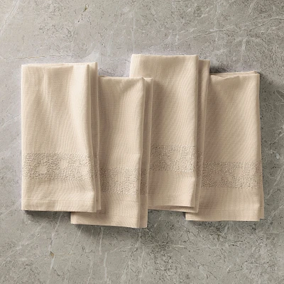 Embroidered Snowfall Napkin, White, Set of 4