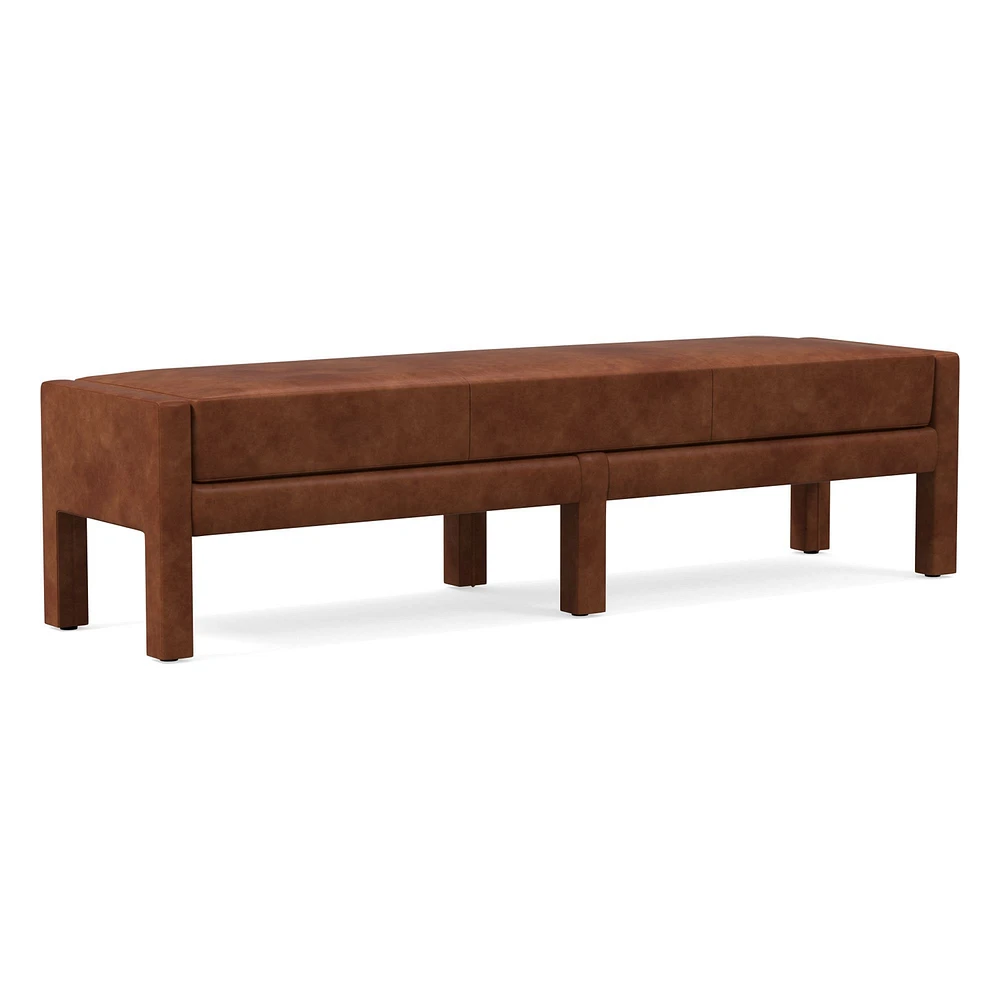 Scarlett 58" Bench, Poly, Saddle Leather, Nut