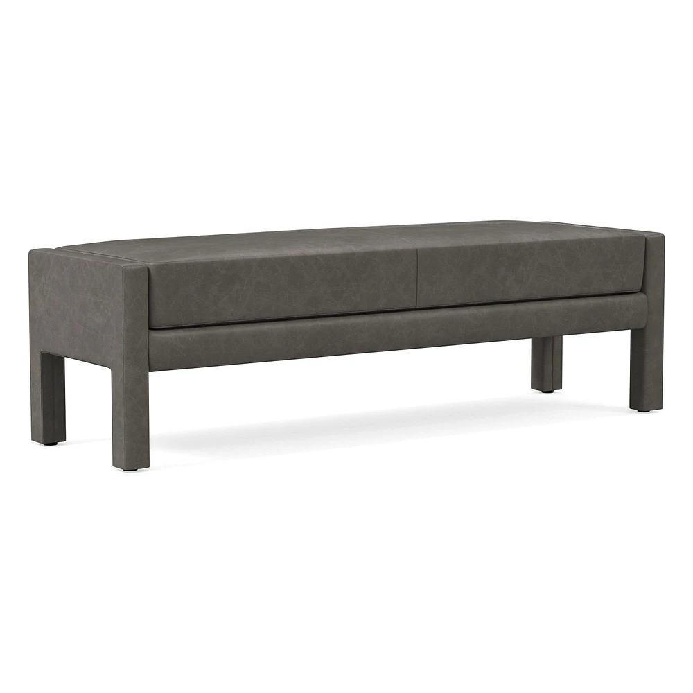 Scarlett 58" Bench, Poly, Saddle Leather, Nut