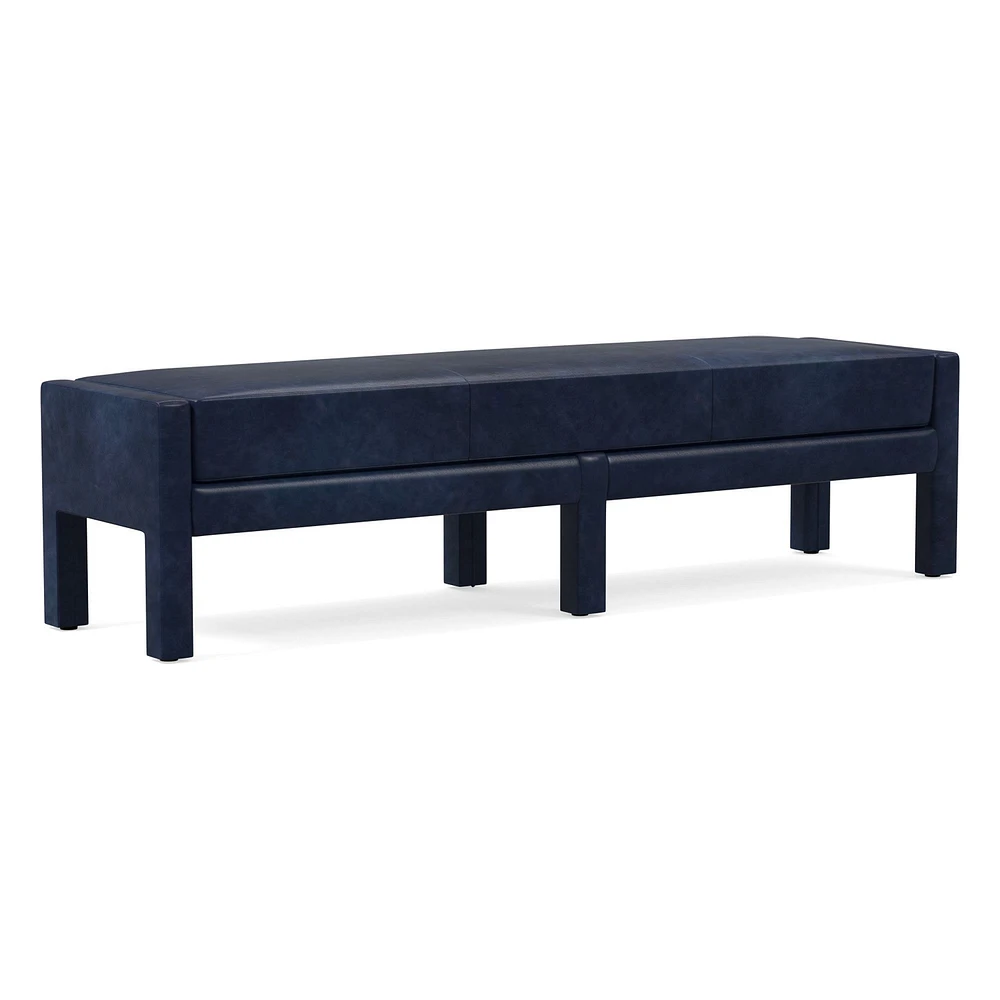 Scarlett 58" Bench, Poly, Saddle Leather, Nut