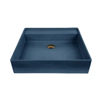 Monterey Square Handmade Vessel Sink, Stone