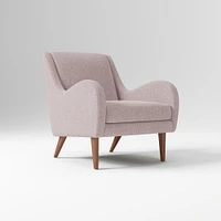 Sebastian Chair, Poly , Yarn Dyed Linen Weave, Alabaster, Pecan