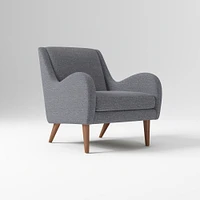 Sebastian Chair, Poly , Yarn Dyed Linen Weave, Alabaster, Pecan