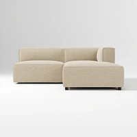 Remi Ottoman, Memory Foam, Yarn Dyed Linen Weave, Alabaster, Concealed Support