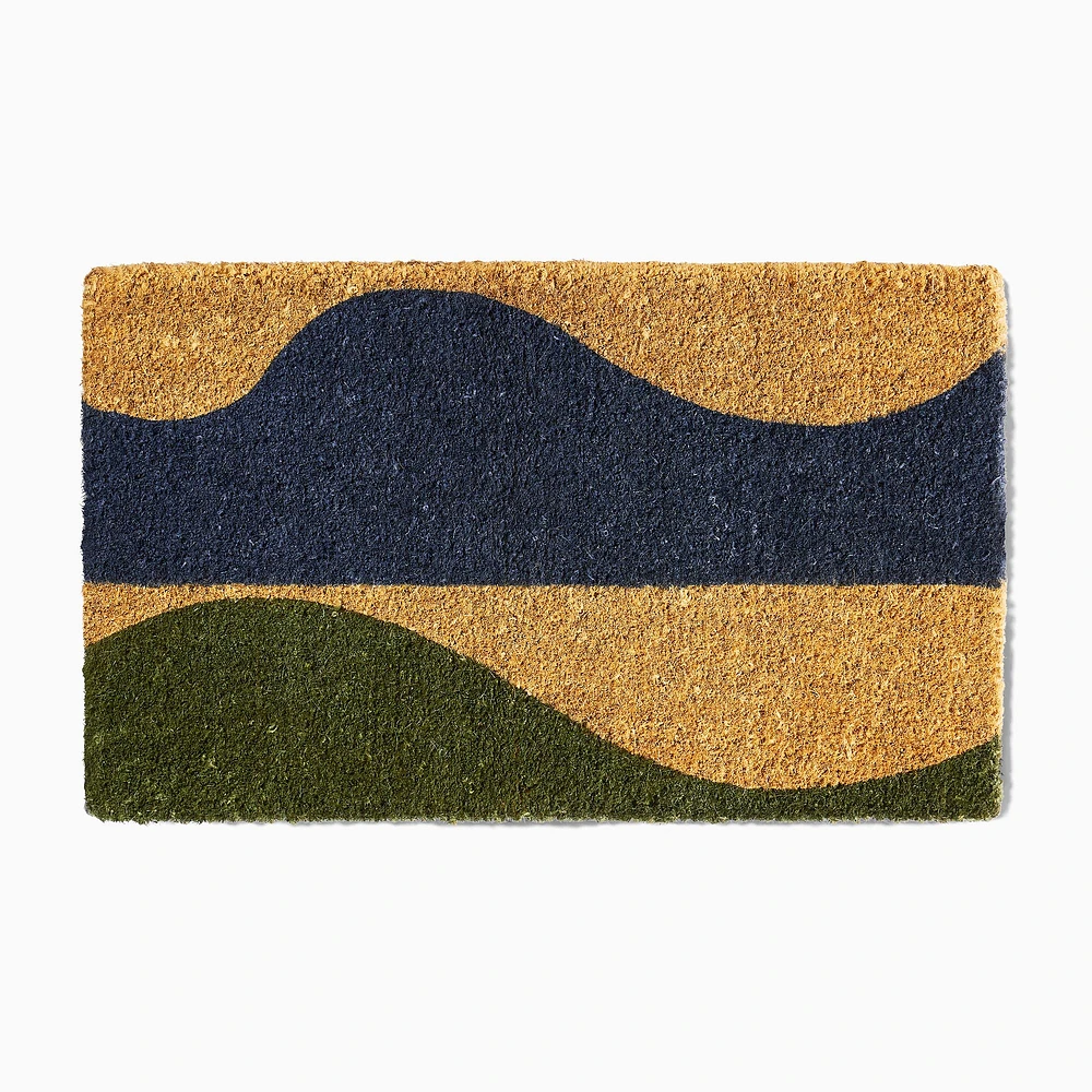 Modern Wave Doormat, 18x30, Regal Blue