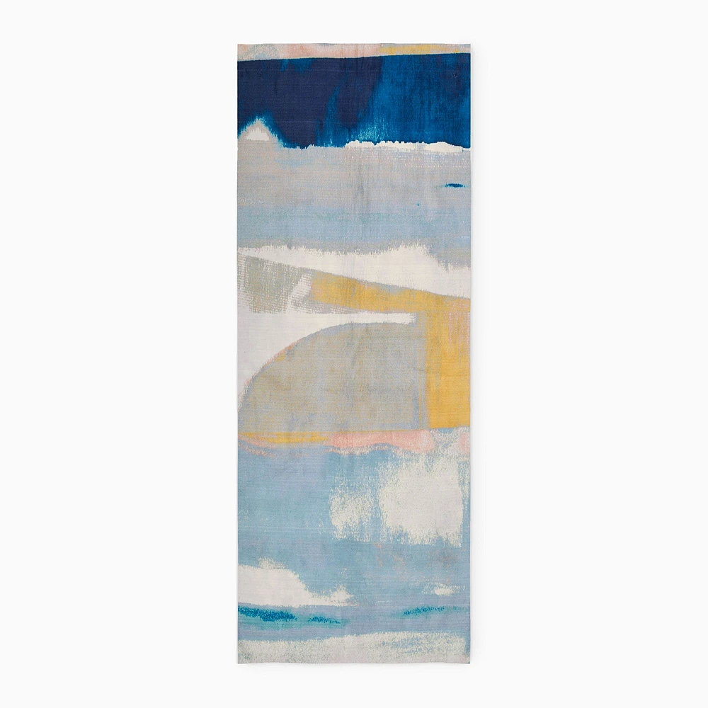 Chip & Dent: Sun-Kissed Landscape Performance Rug, 2.5x9, Glass Blue