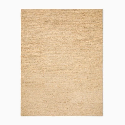 Luxe Handknotted Rib Jute Rug, 5x8 Feet, Bleached