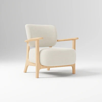 Sylvan Set of 2: Chair, Yarn Dyed Linen Weave, Alabaster, Blonde