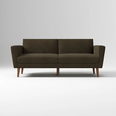 Oliver 72" Sofa, Twill, Dove, Light Walnut