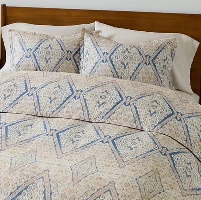 Peyton Ikat Full/Queen Duvet, Marina Blue