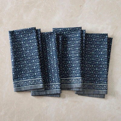 Jude Block Print Napkins, Red, Set of 4
