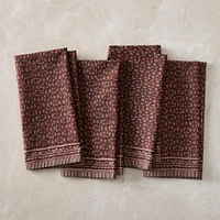 Jude Block Print Napkins, Red, Set of 4